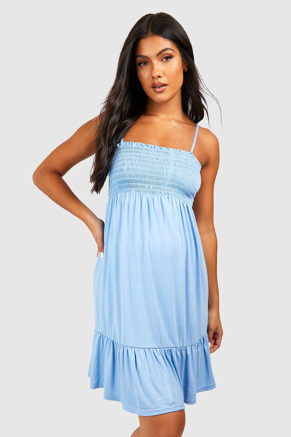 Baby blue 2024 dress boohoo